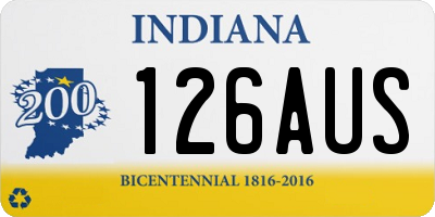 IN license plate 126AUS