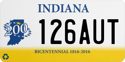 IN license plate 126AUT