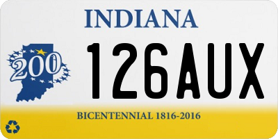 IN license plate 126AUX