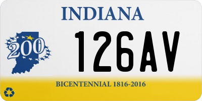 IN license plate 126AV