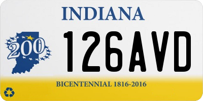 IN license plate 126AVD
