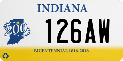 IN license plate 126AW