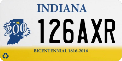 IN license plate 126AXR