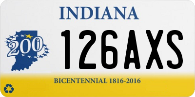 IN license plate 126AXS