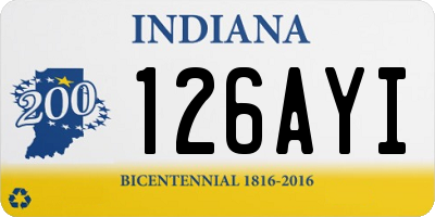 IN license plate 126AYI