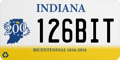 IN license plate 126BIT