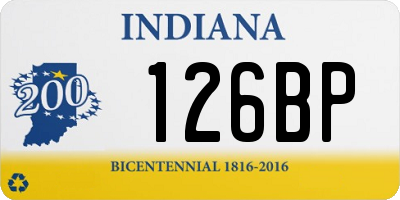 IN license plate 126BP