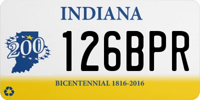 IN license plate 126BPR