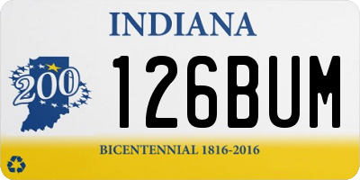IN license plate 126BUM