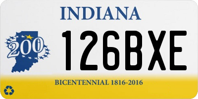 IN license plate 126BXE
