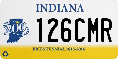 IN license plate 126CMR