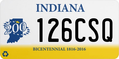 IN license plate 126CSQ