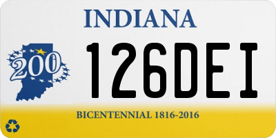 IN license plate 126DEI