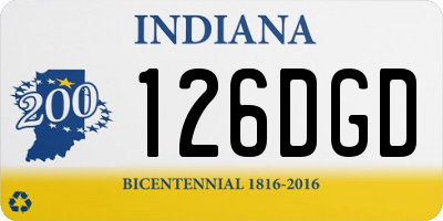 IN license plate 126DGD