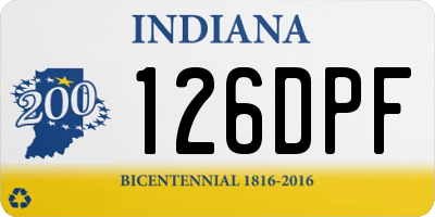 IN license plate 126DPF