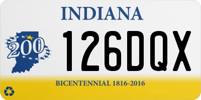 IN license plate 126DQX