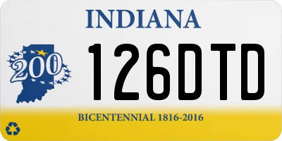 IN license plate 126DTD
