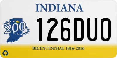 IN license plate 126DUO