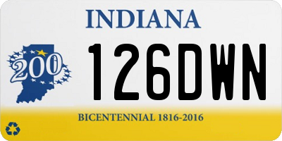 IN license plate 126DWN