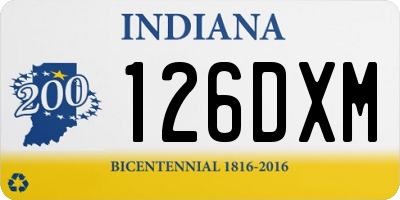 IN license plate 126DXM