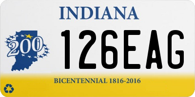 IN license plate 126EAG