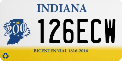 IN license plate 126ECW