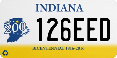 IN license plate 126EED