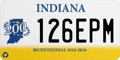 IN license plate 126EPM