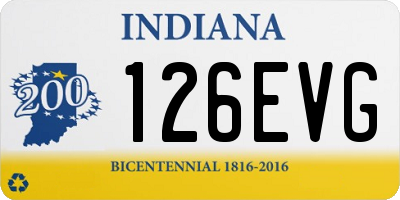 IN license plate 126EVG
