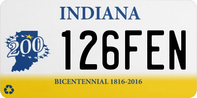 IN license plate 126FEN