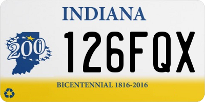 IN license plate 126FQX