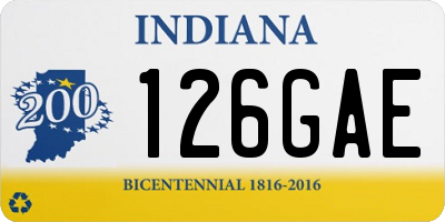 IN license plate 126GAE