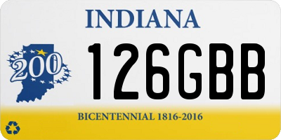 IN license plate 126GBB