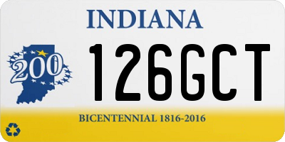 IN license plate 126GCT