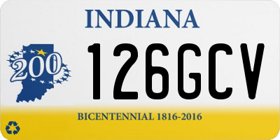 IN license plate 126GCV