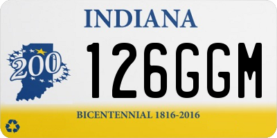 IN license plate 126GGM
