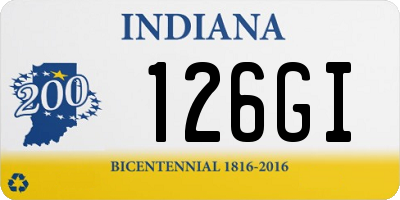 IN license plate 126GI