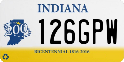 IN license plate 126GPW