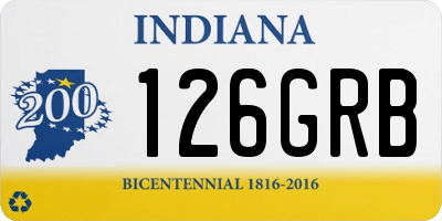IN license plate 126GRB