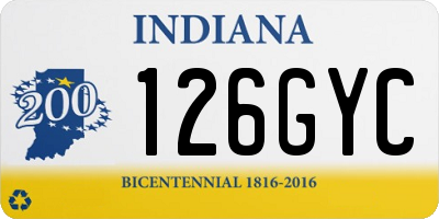 IN license plate 126GYC