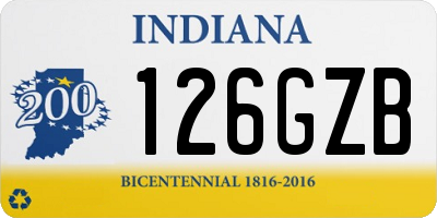 IN license plate 126GZB