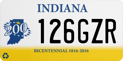 IN license plate 126GZR
