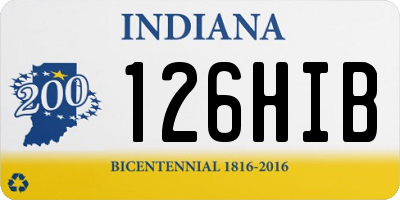 IN license plate 126HIB