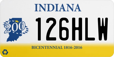 IN license plate 126HLW