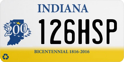 IN license plate 126HSP