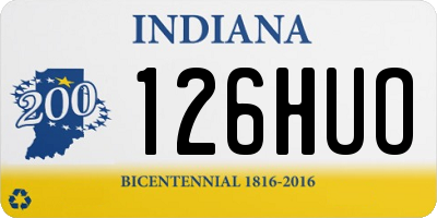 IN license plate 126HUO
