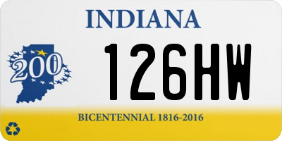 IN license plate 126HW