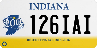 IN license plate 126IAI