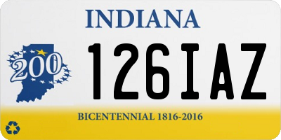 IN license plate 126IAZ