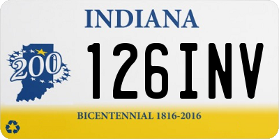 IN license plate 126INV
